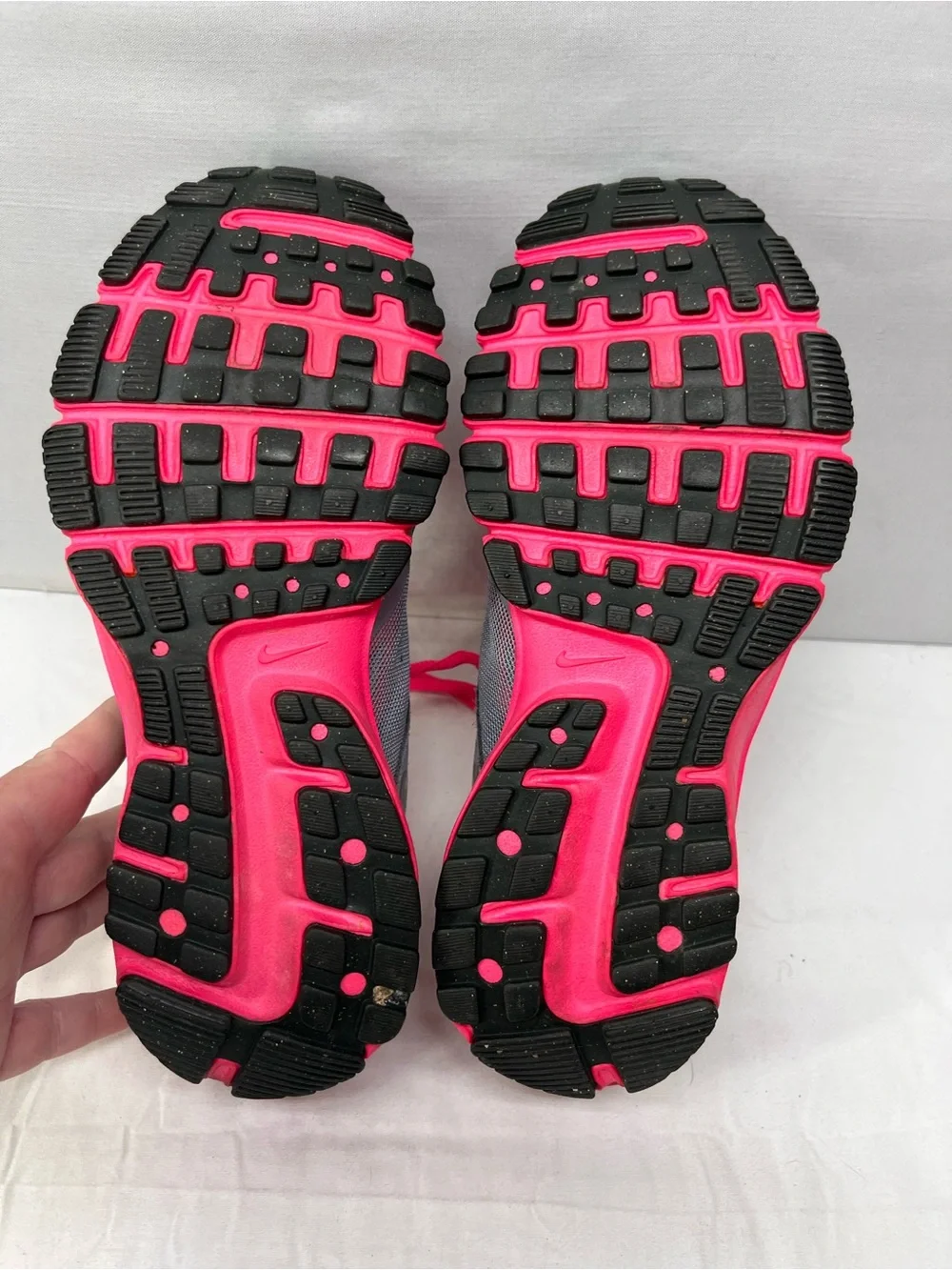 Nike Women's Gray and Hot Pink Athletic Running Sneakers